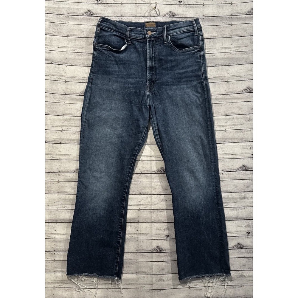 MOTHER Dark Wash Cropped Ankle Jeans - Indigo Blue